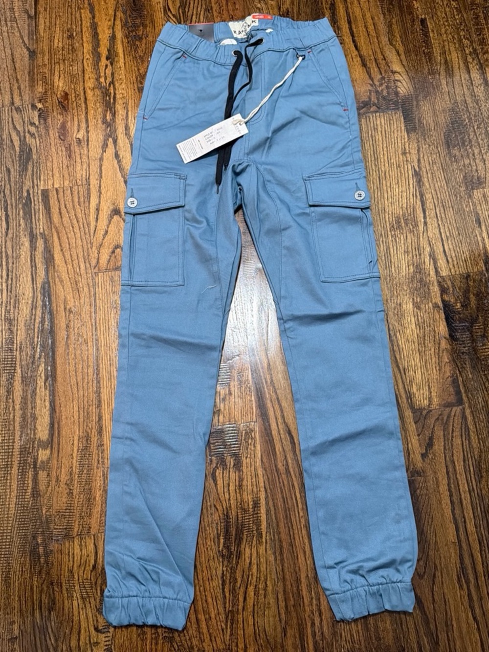 Men's Light Blue Cargo Jogger Pants with Utility Pockets